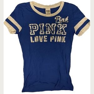 PINK’s Victoria’s Secret blue short sleeve tee - S